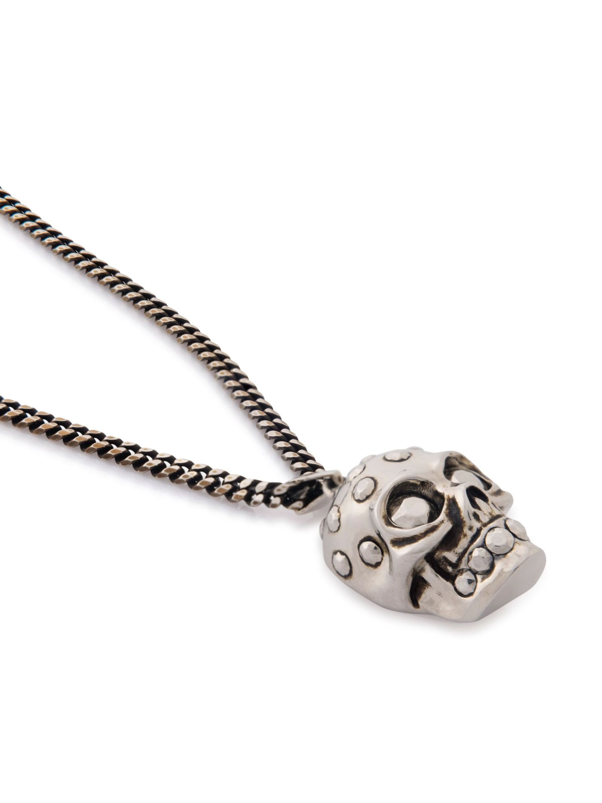Silver-Tone The Knuckle Skull Necklace - 3