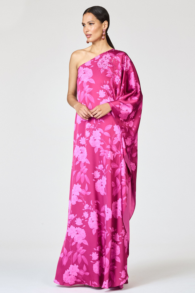 SACHIN & BABI EMBELLISHED DEMI GOWN - RHODOLITE ROSES outlook