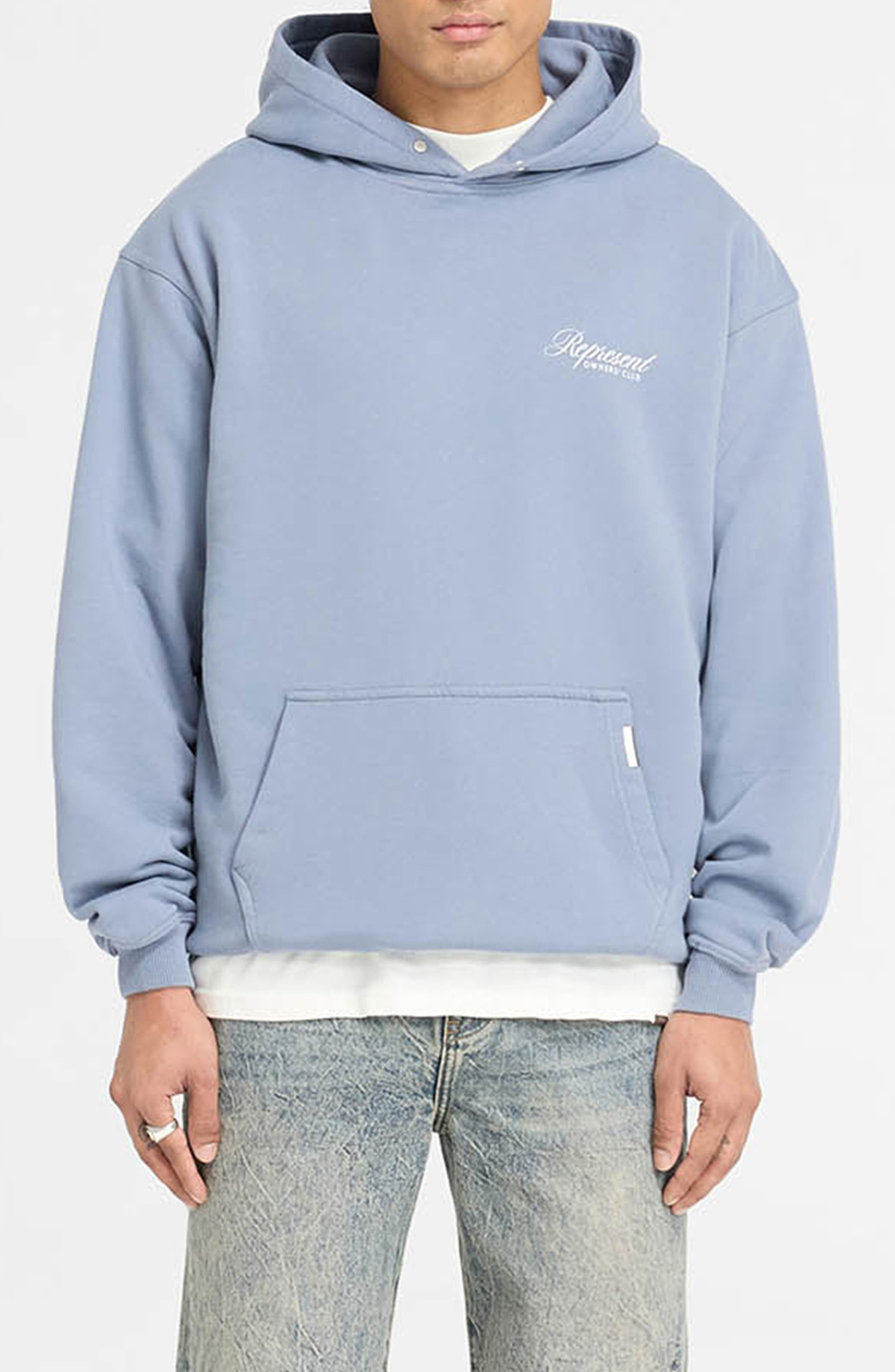 Represent Owners Club Graphic Hoodie in Dusty Blue at Nordstrom - 1