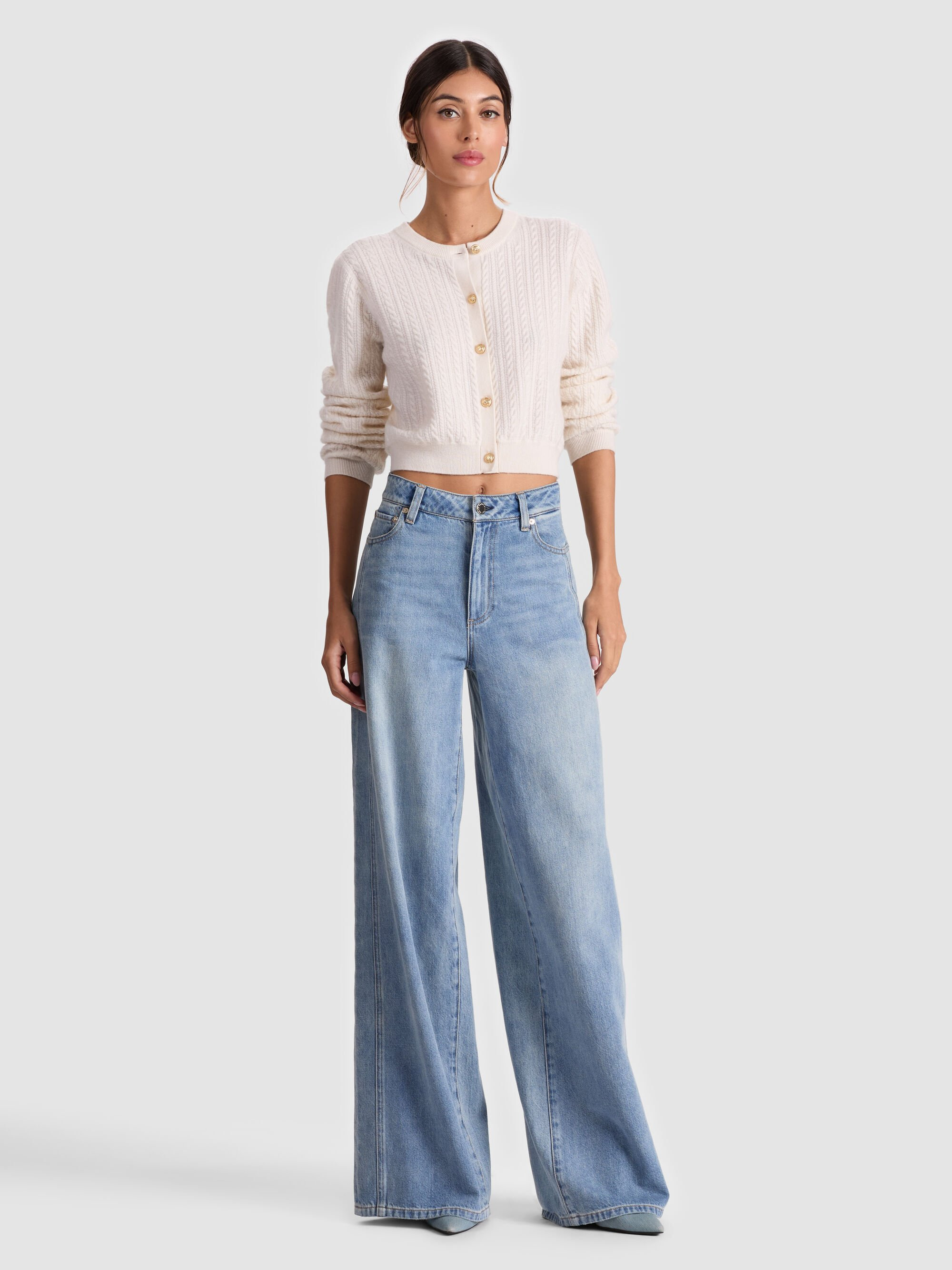 DOLLIE CASHMERE CABLEKNIT CARDIGAN - 3
