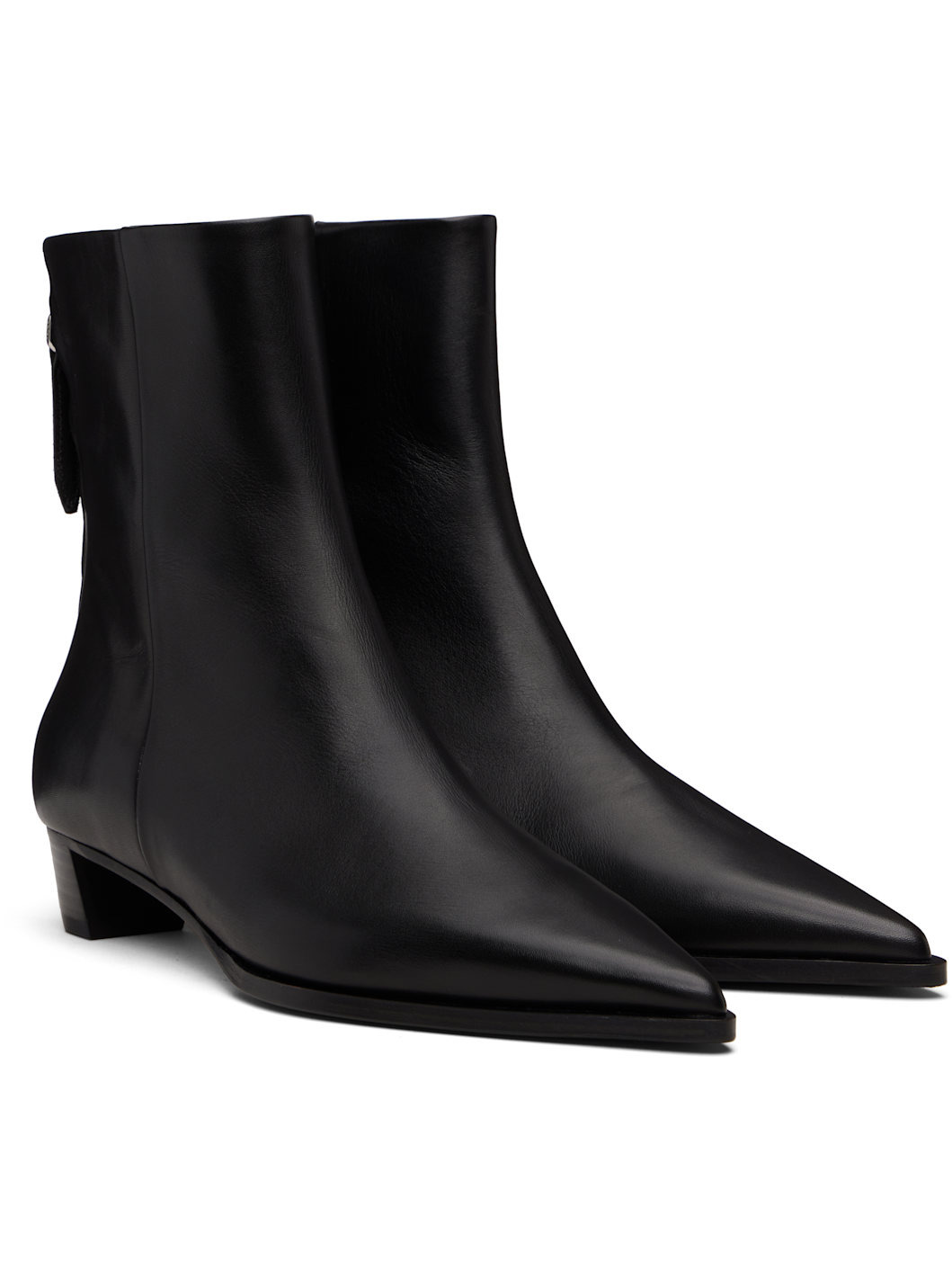 Black Harriet Leather Ankle Boots - 4