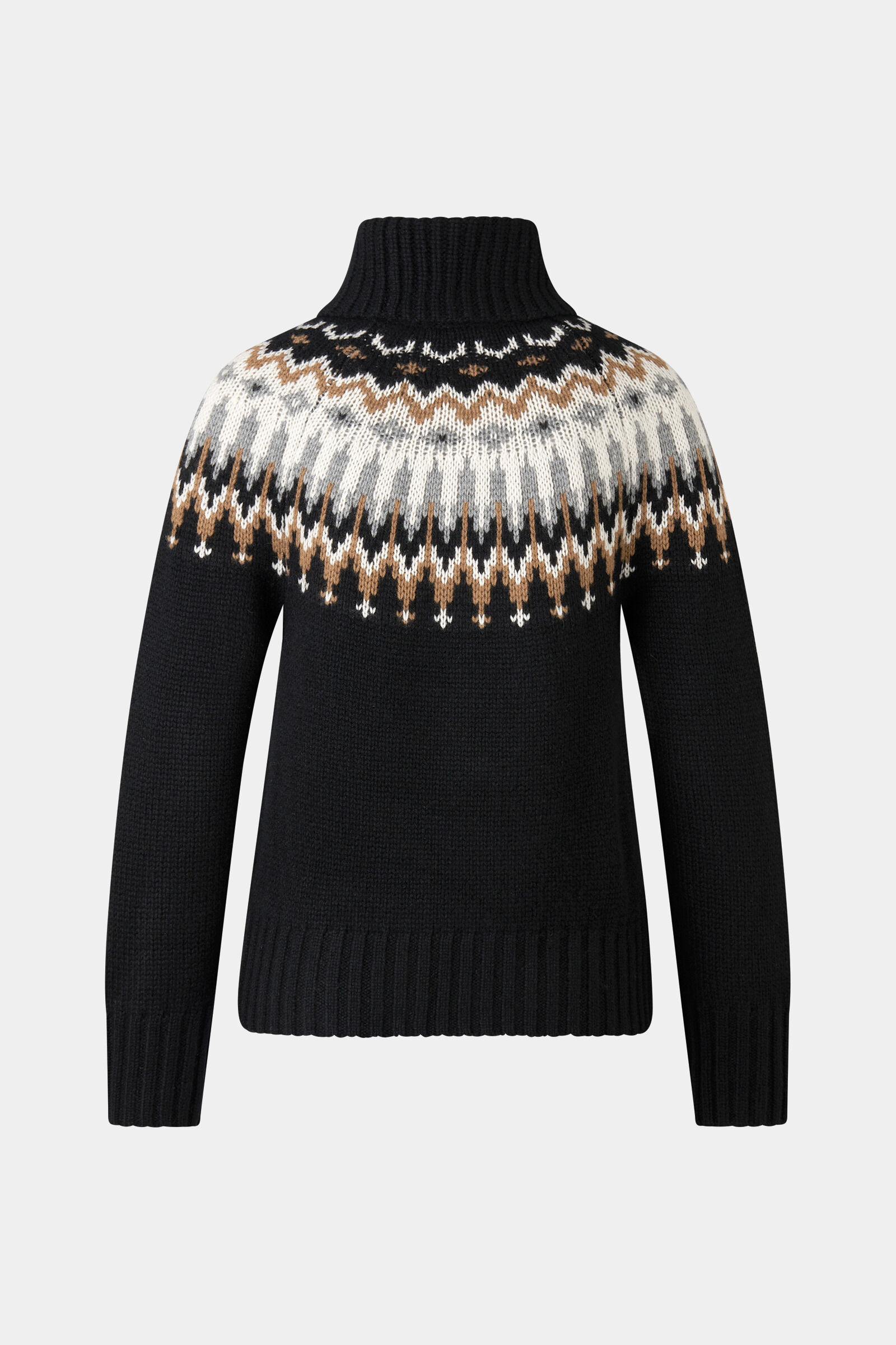 Norwegian pullover Ingrid in Black/Camel/Off-White - 2