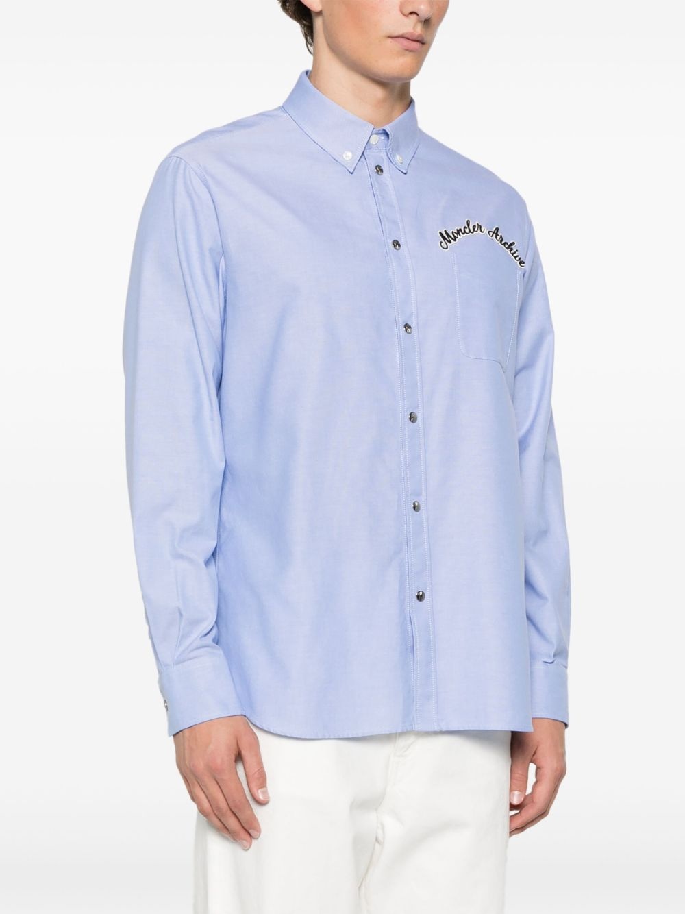 logo-embroidered shirt - 3