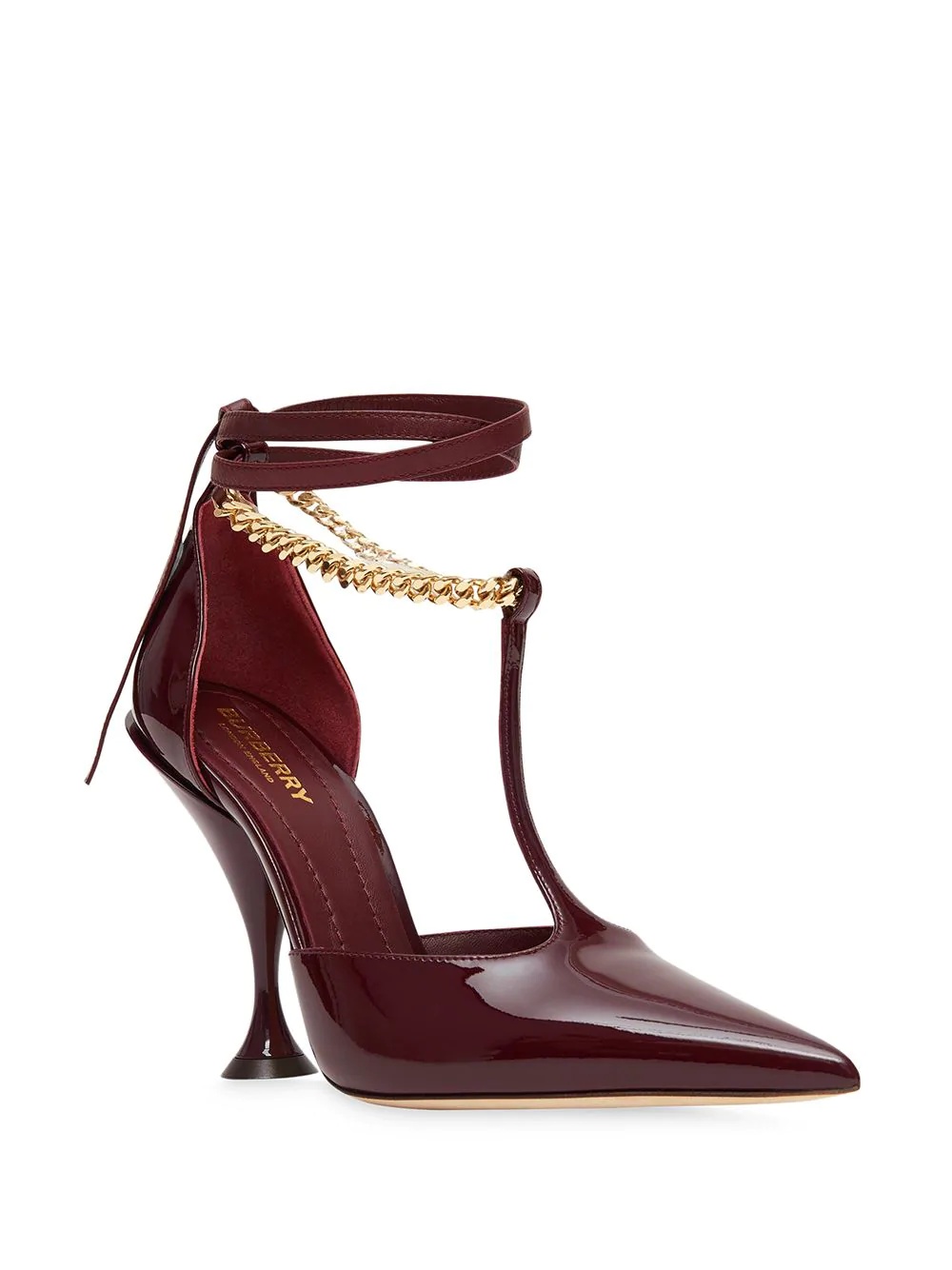 chain detail patent leather pumps - 2