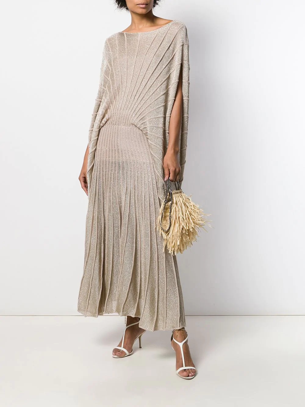 glitter knitted long dress - 2