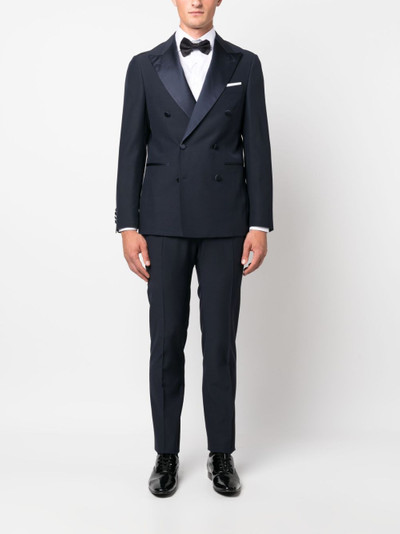 Canali satin-trim double-breasted suit outlook