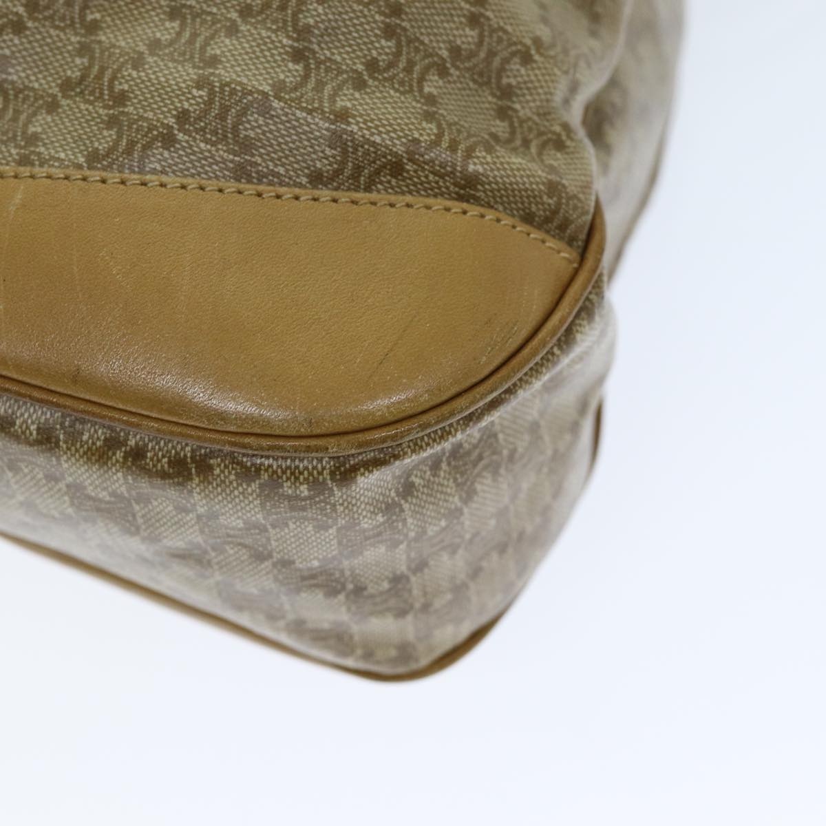 CELINE Macadam Canvas Shoulder Bag Beige - 14
