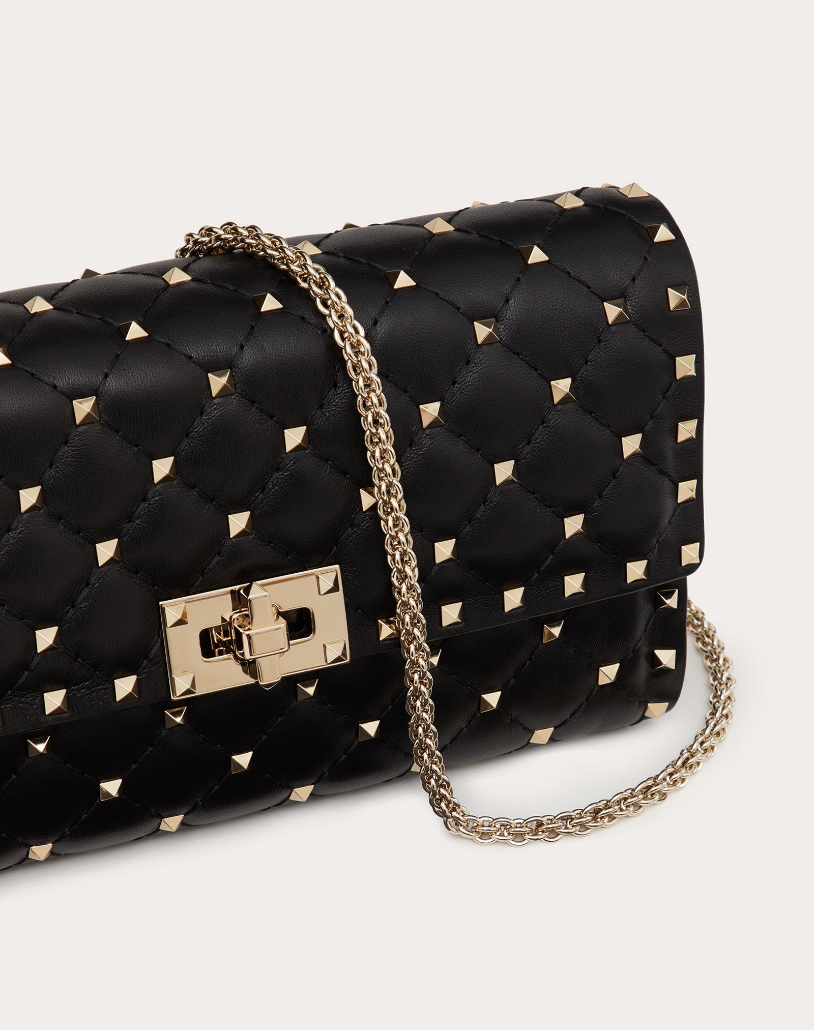 Rockstud Spike Nappa Leather Crossbody Clutch Bag - 5