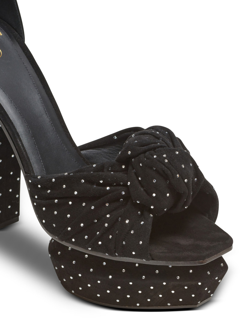 Ava suede and crystal platform sandals 5