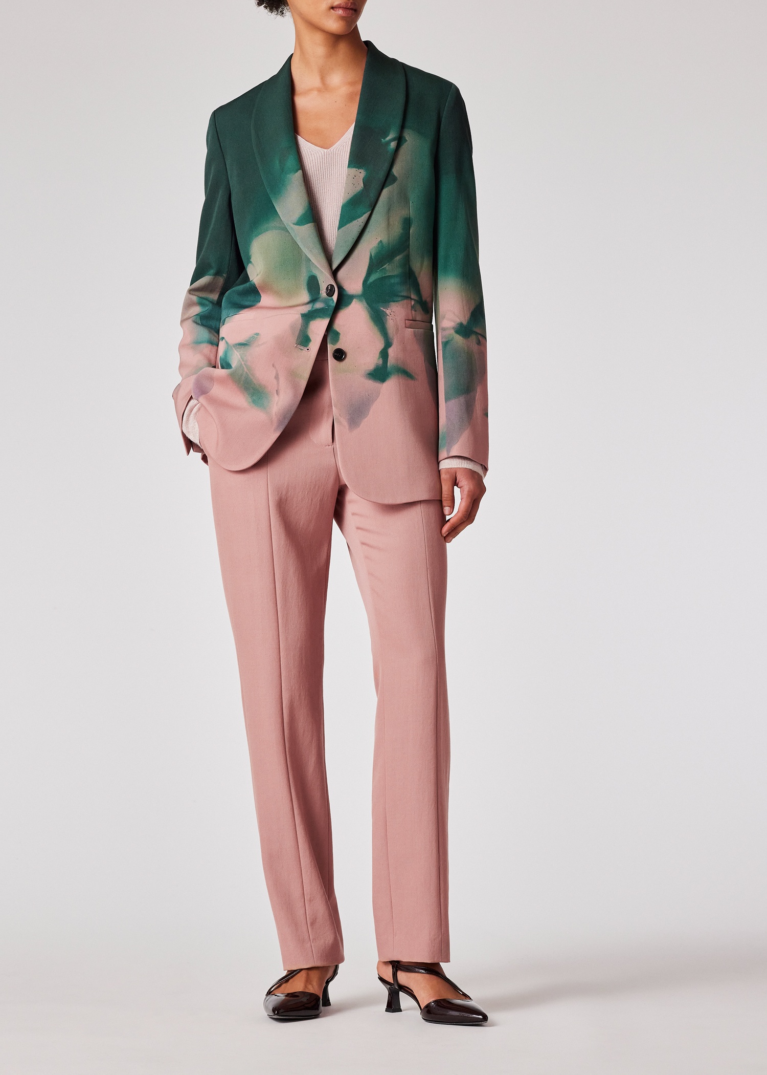 Women's Slim-Fit Dusky Pink Wool Trousers - 5