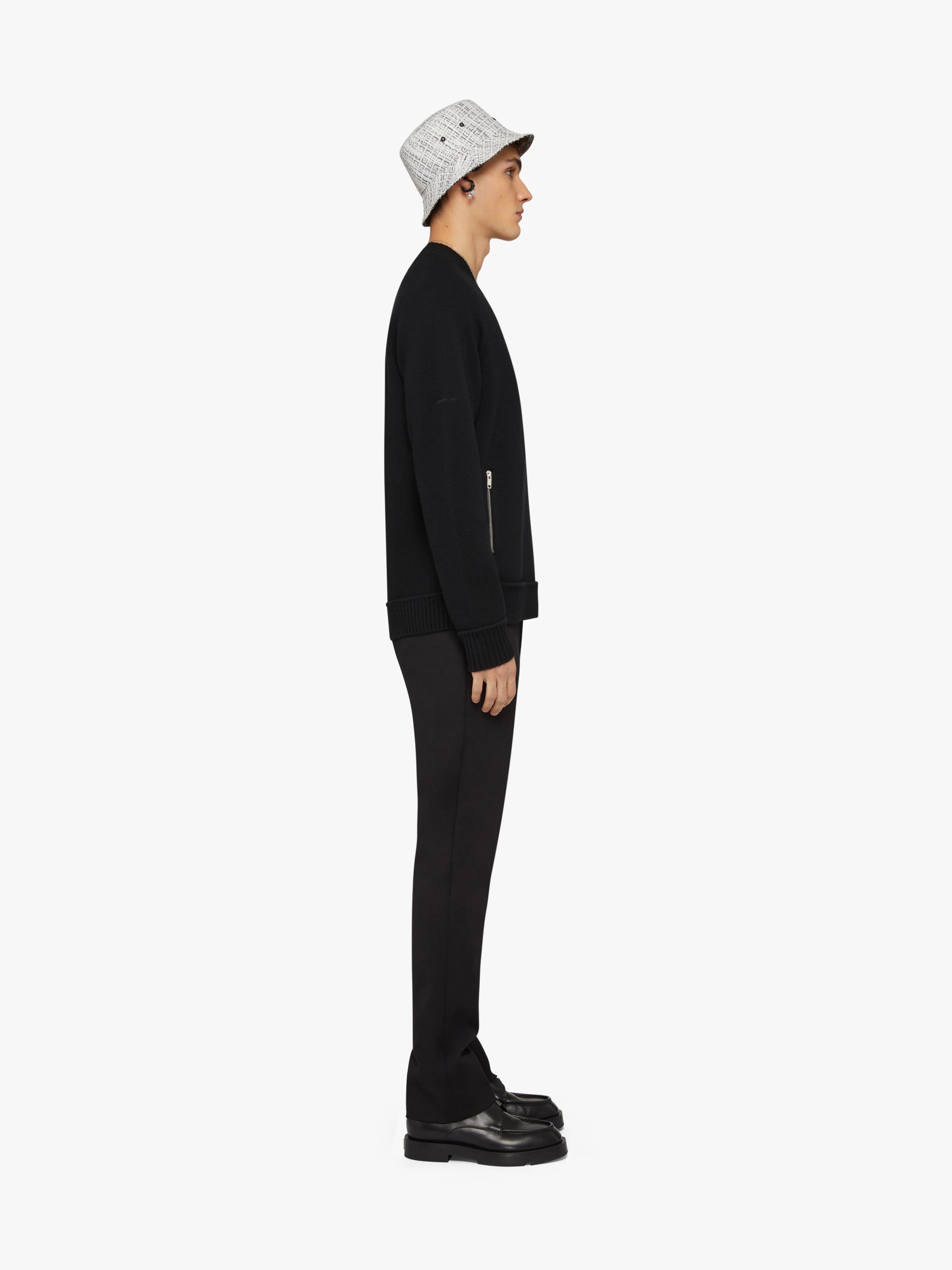 SWEATER IN EMBROIDERED WOOL WITH ZIPS - 3