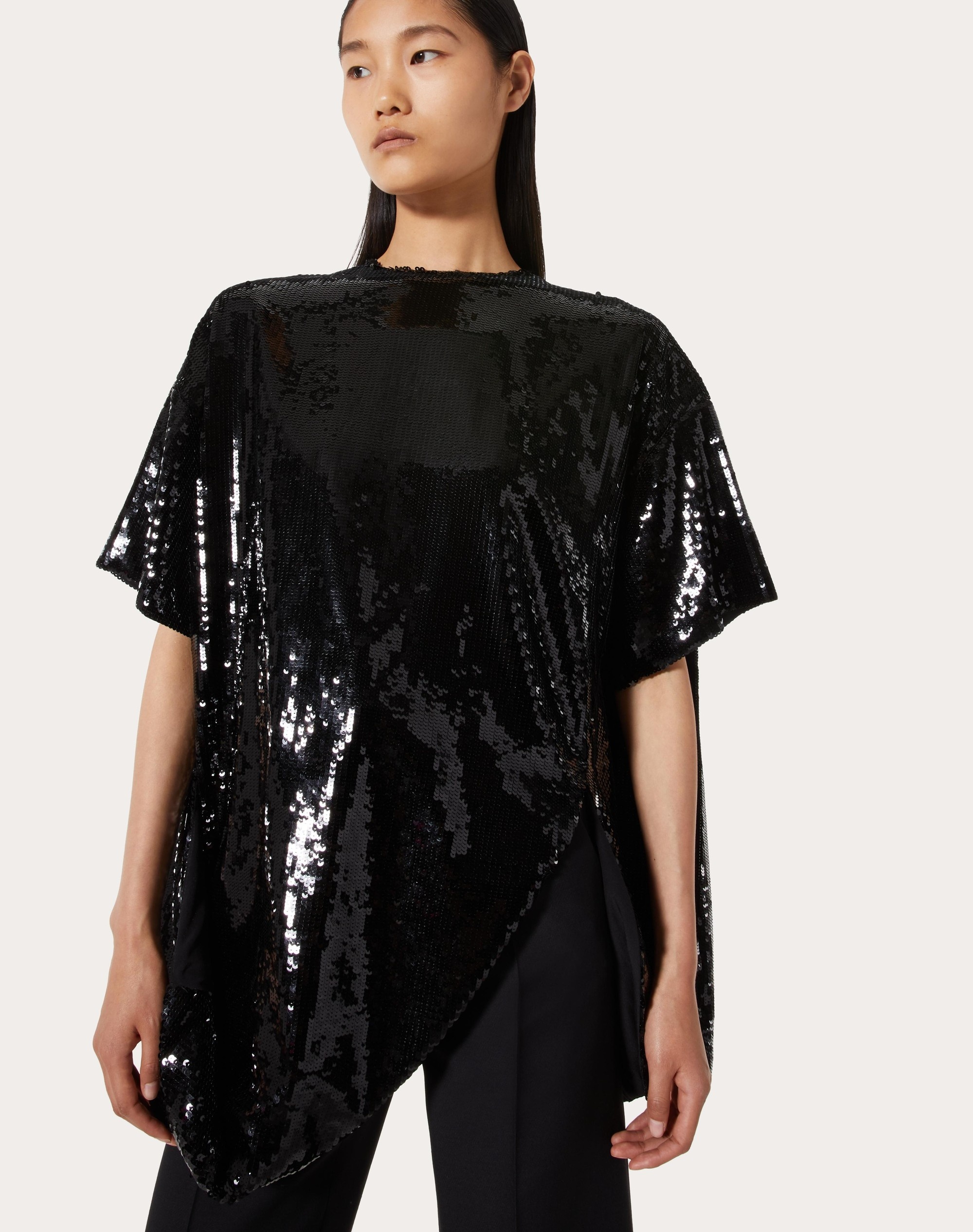ORGANZA TOP WITH EMBROIDERED SEQUINS - 5