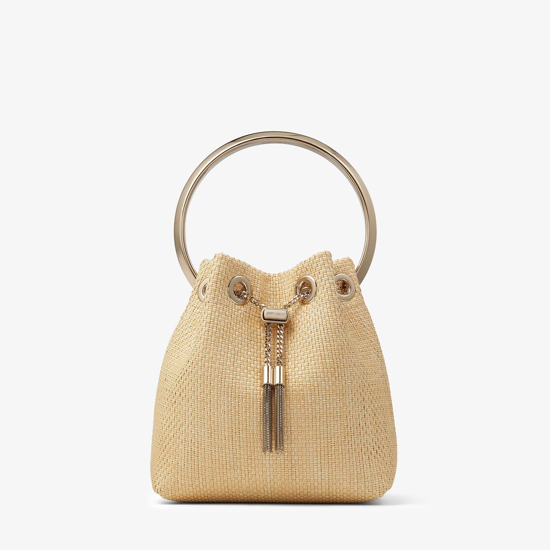 Bon Bon
Natural Raffia Bag with Yellow Plexi Chain Strap - 1