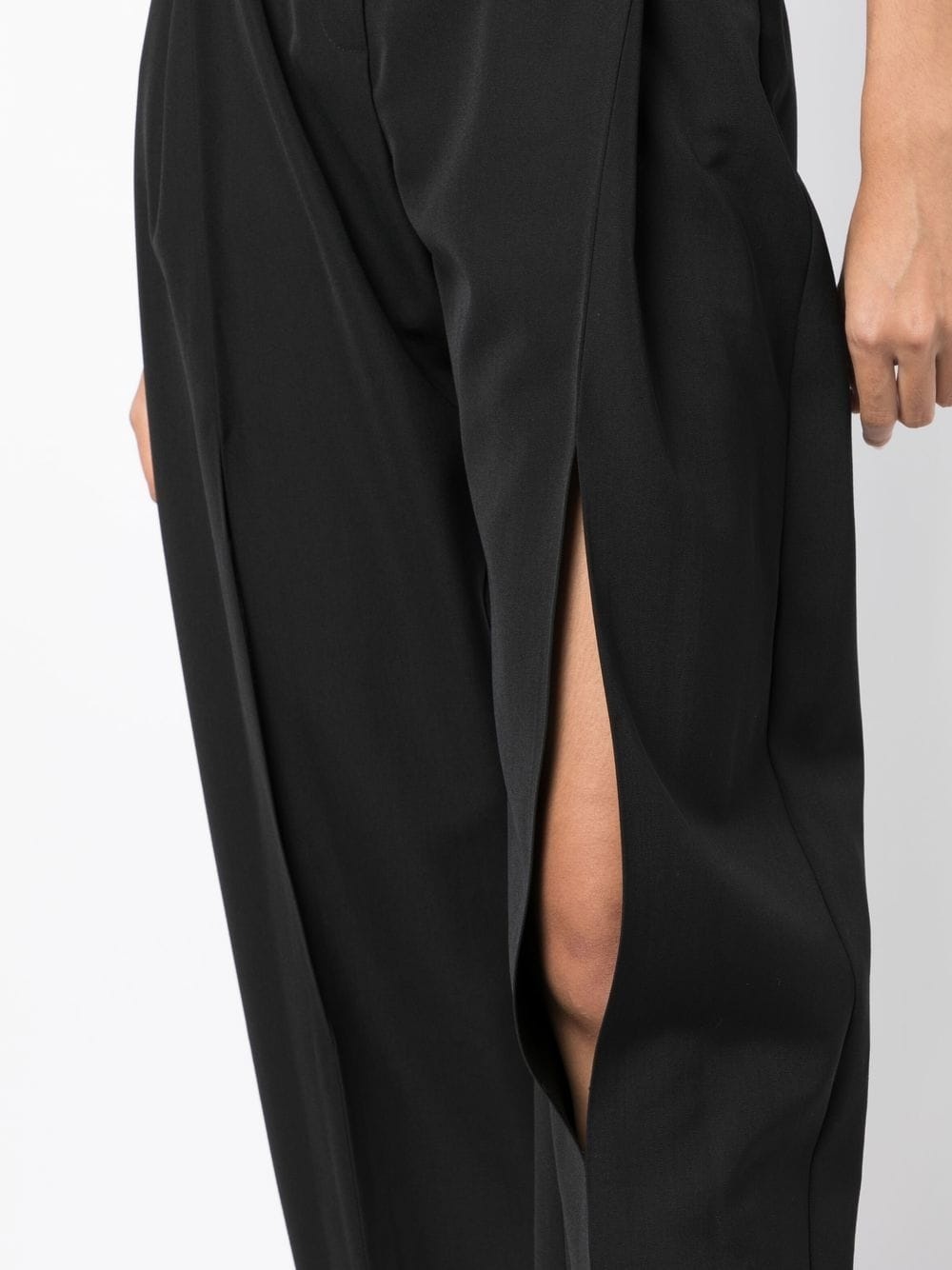 high-waisted slit tapered trousers - 5