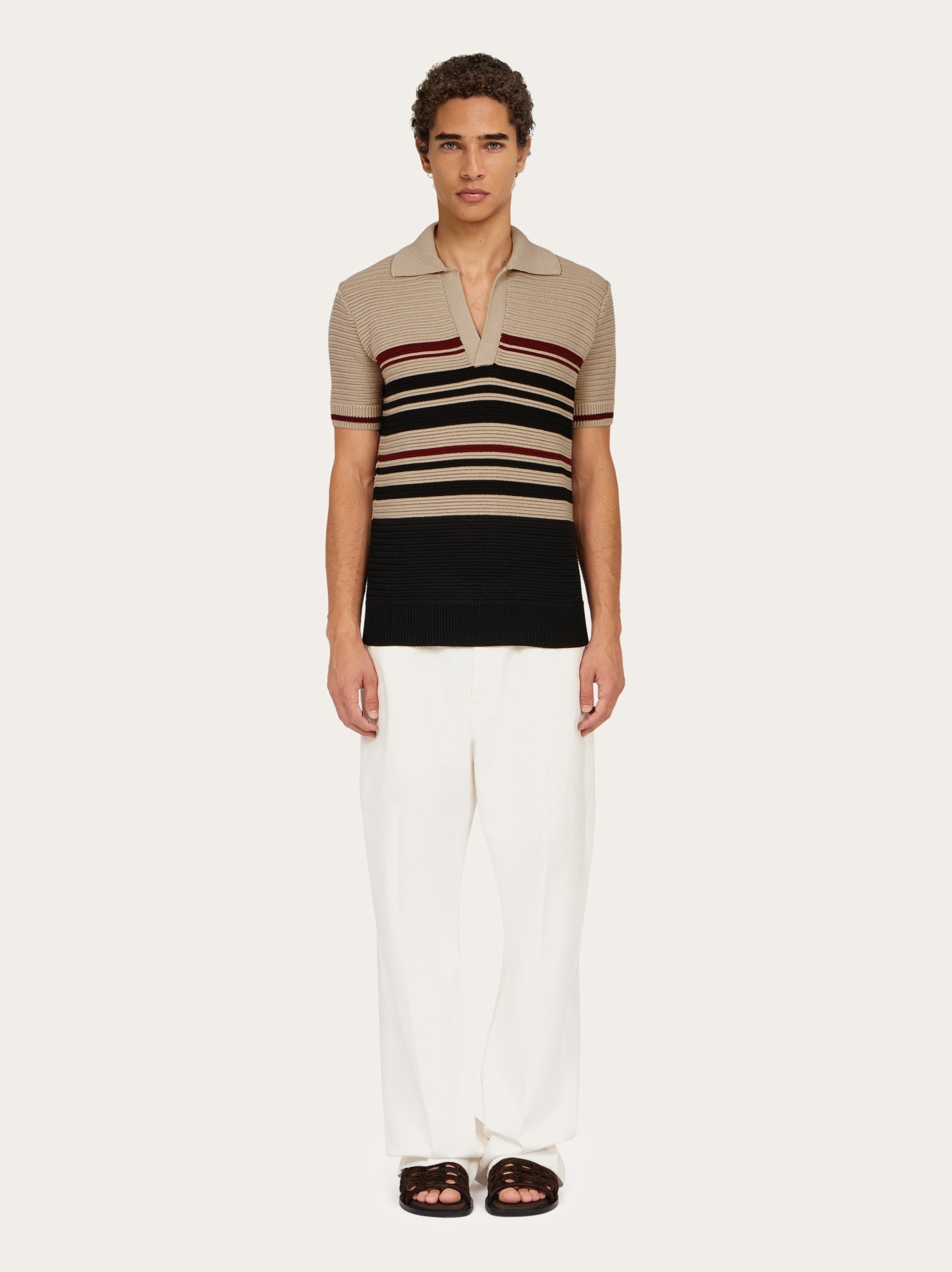 Cotton knit polo shirt - 5