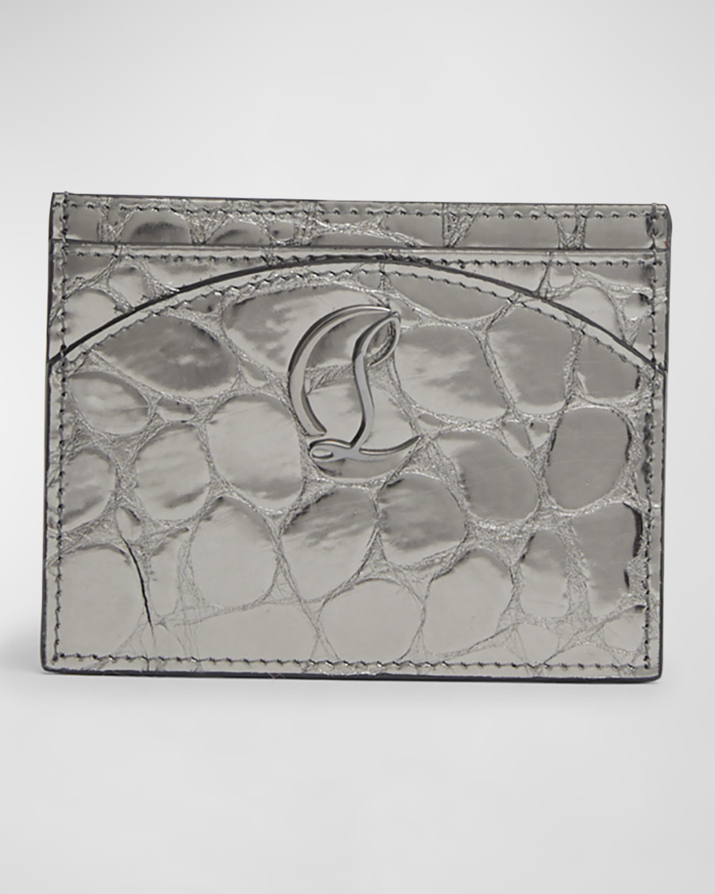 Loubi54 Card Holder in Croc-Embossed Leather - 1