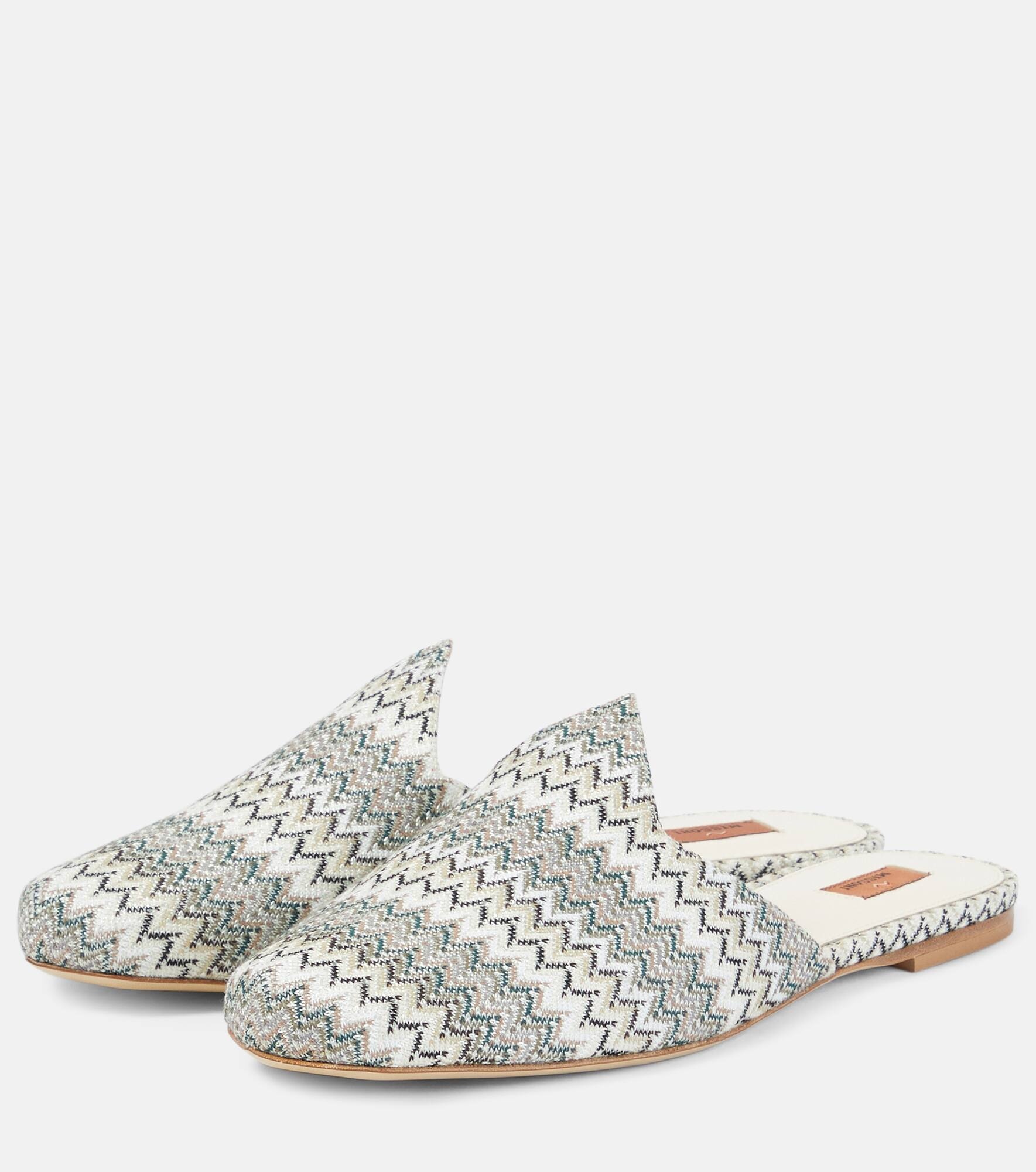 Zig Zag canvas mules - 5