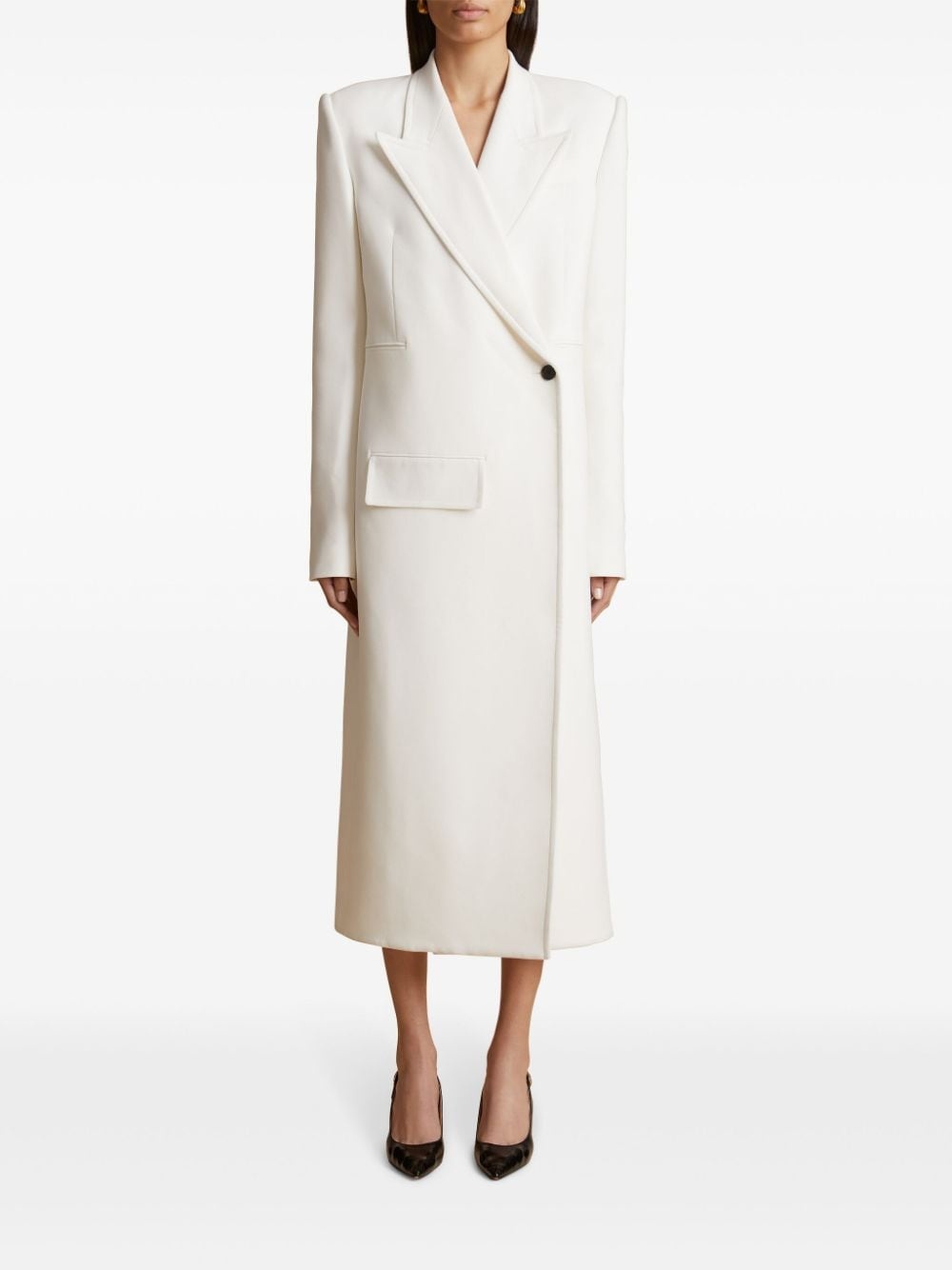 Cobble double-breasted long coat - 3