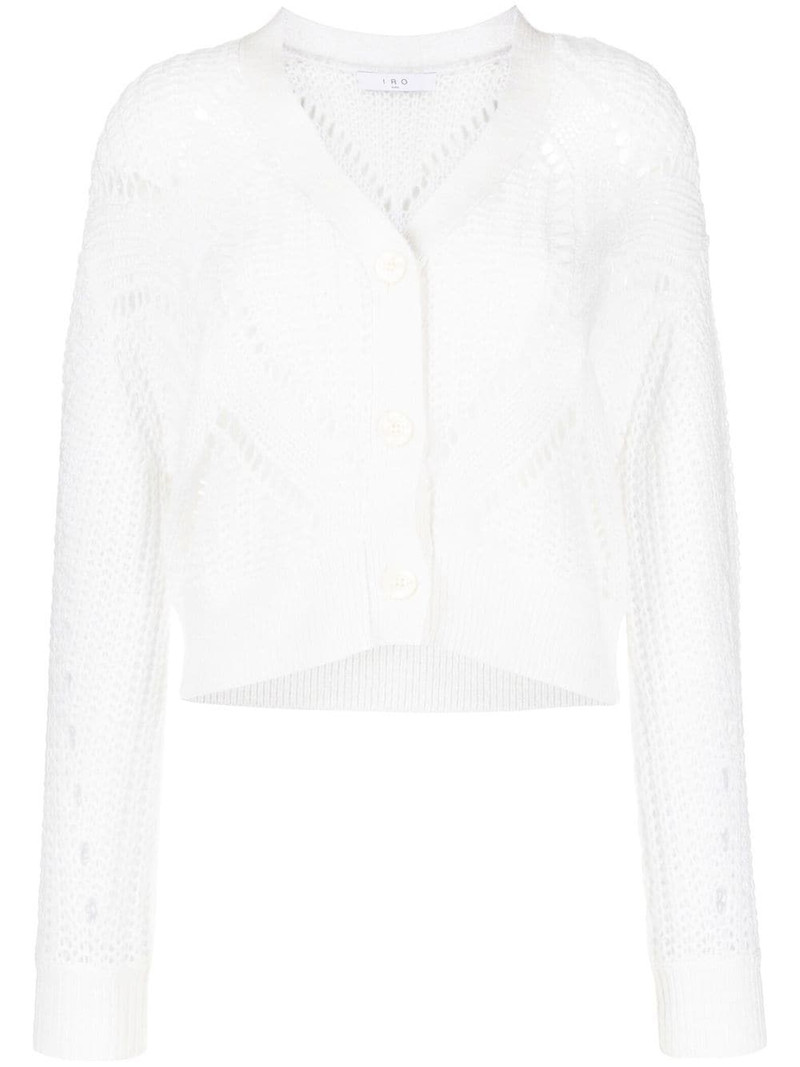 open-knit cotton-wool blend cardigan 1