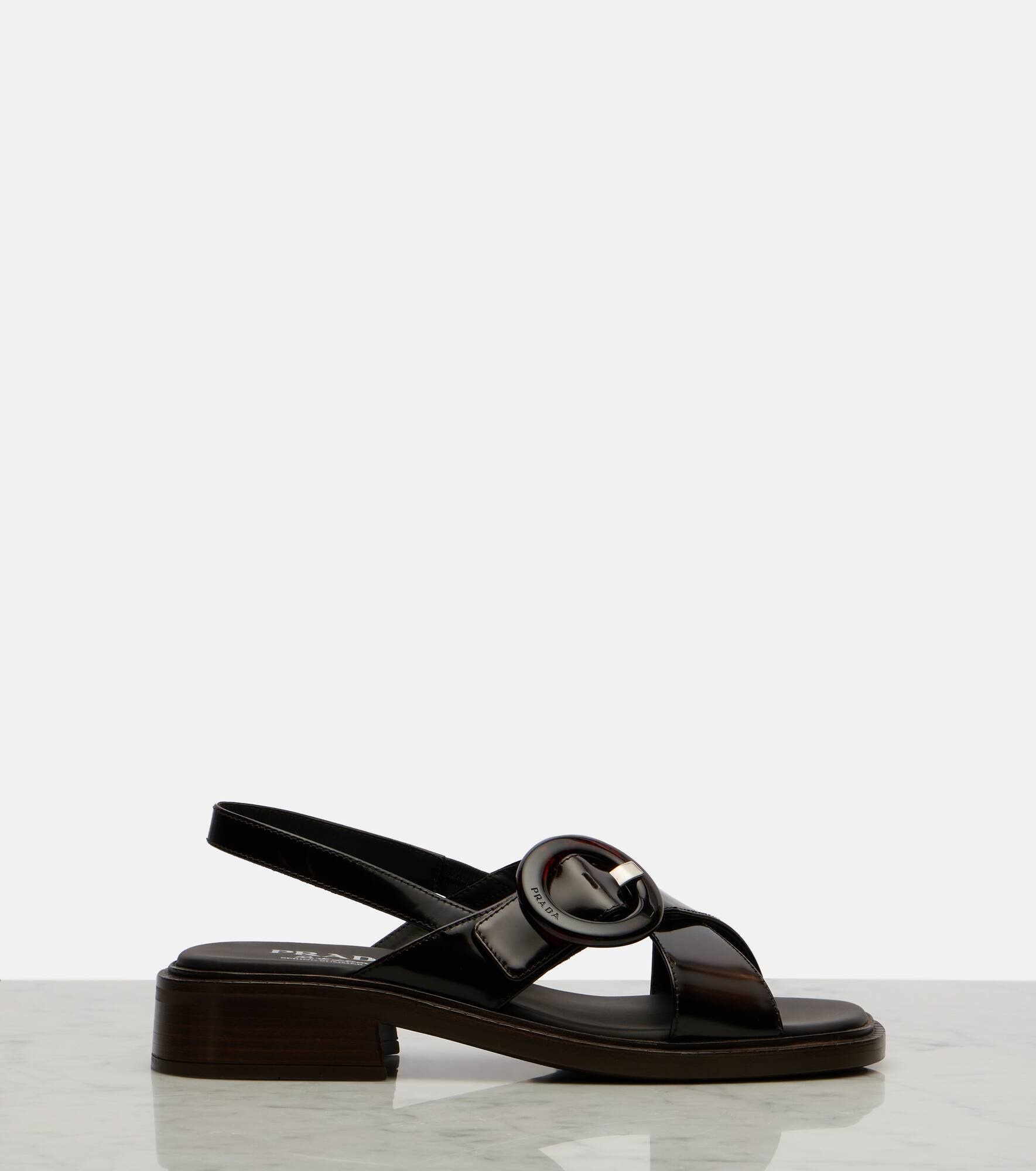 Leather slingback sandals - 4