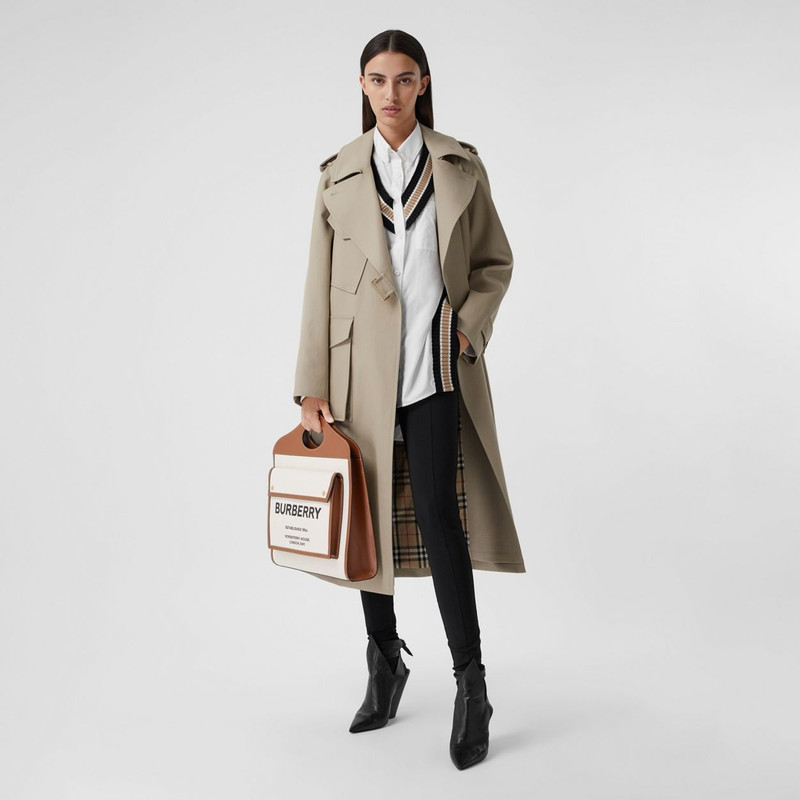 Medium Two-tone Canvas and Leather Pocket Bag 7