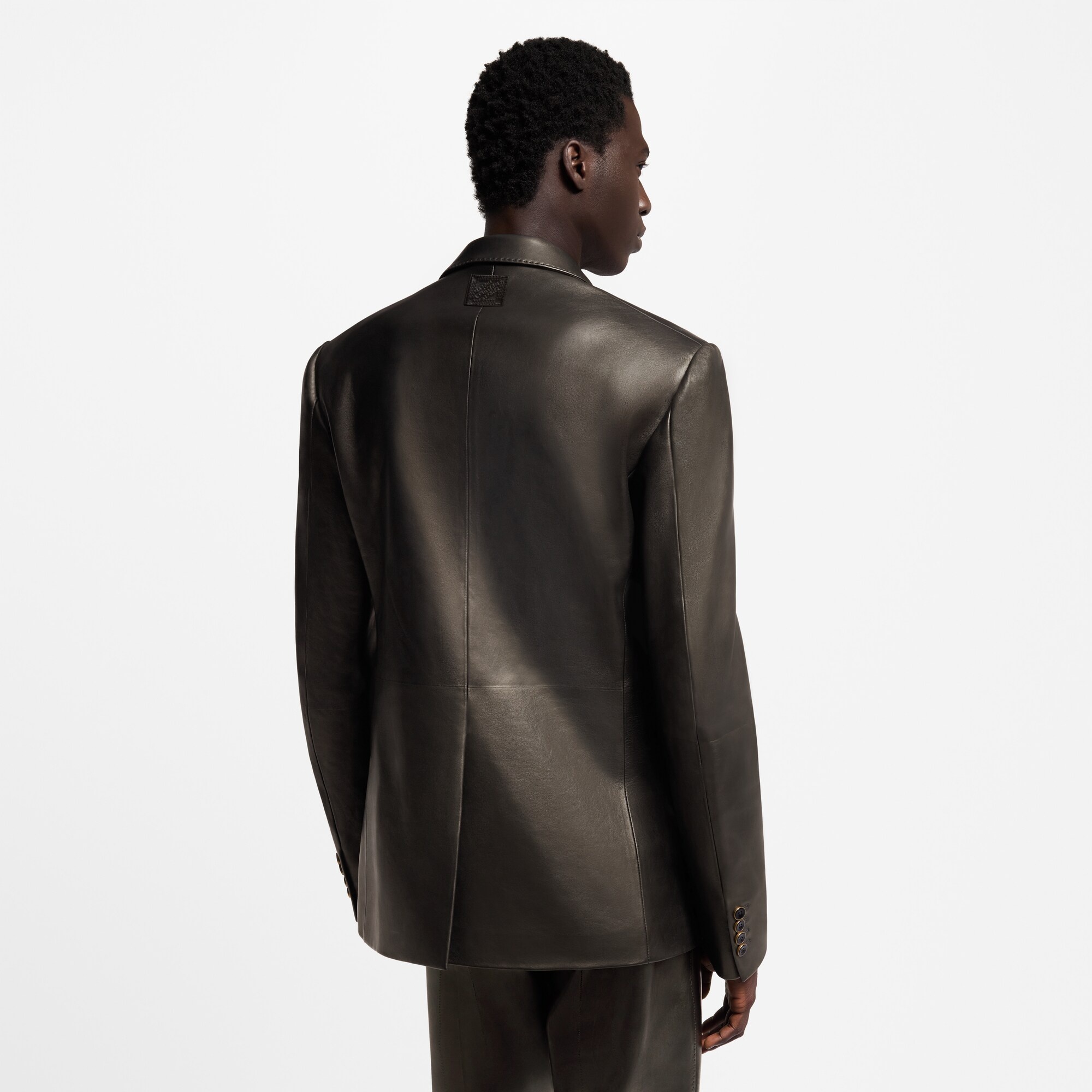 Leather Single-Breasted Jacket - 3
