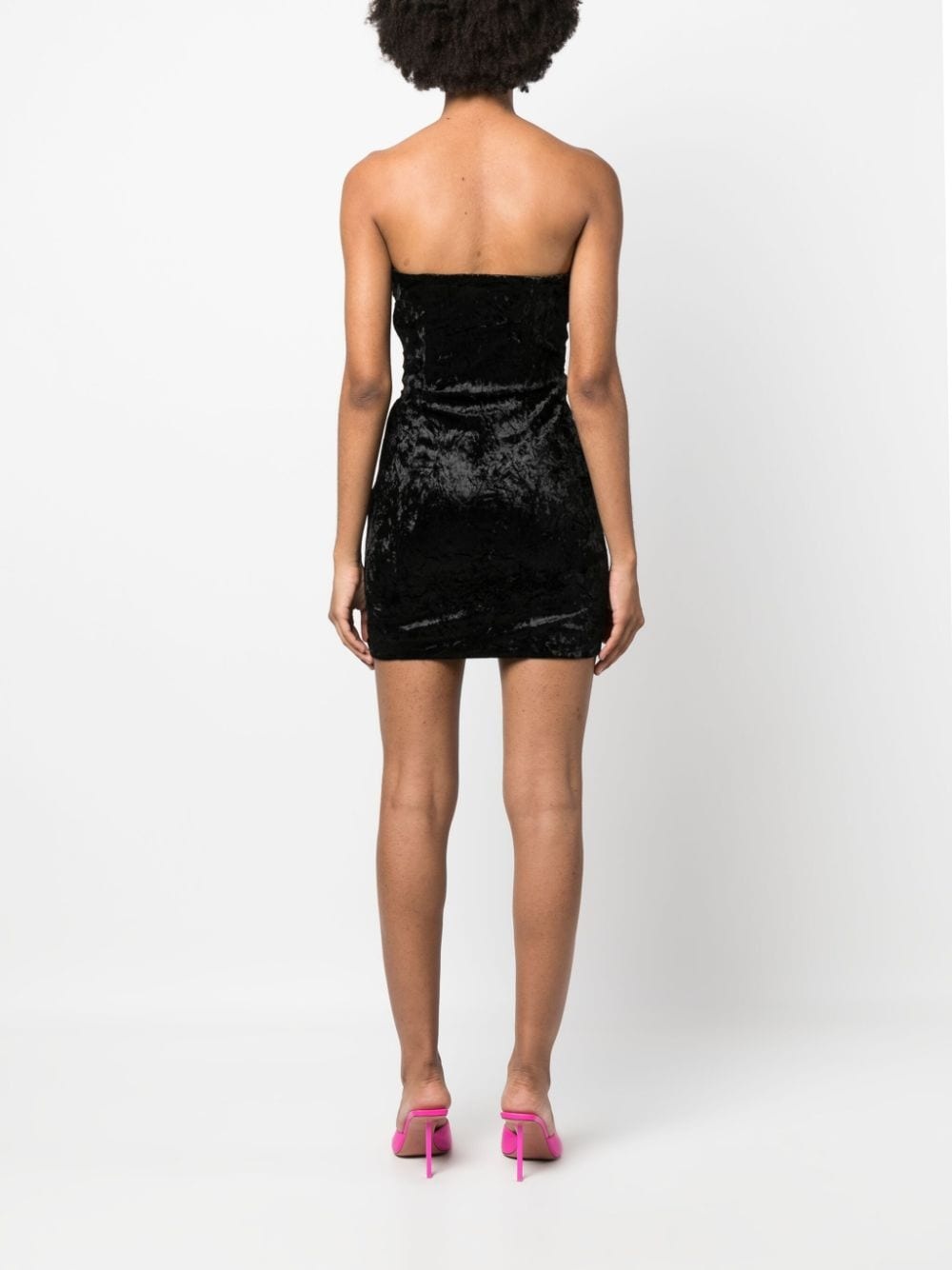strapless velvet-effect minidress - 4
