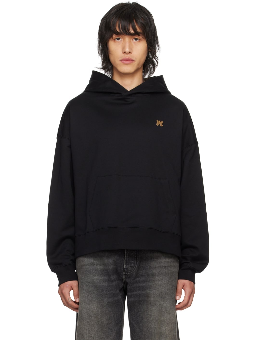 Black Monogram Pin Hoodie - 1