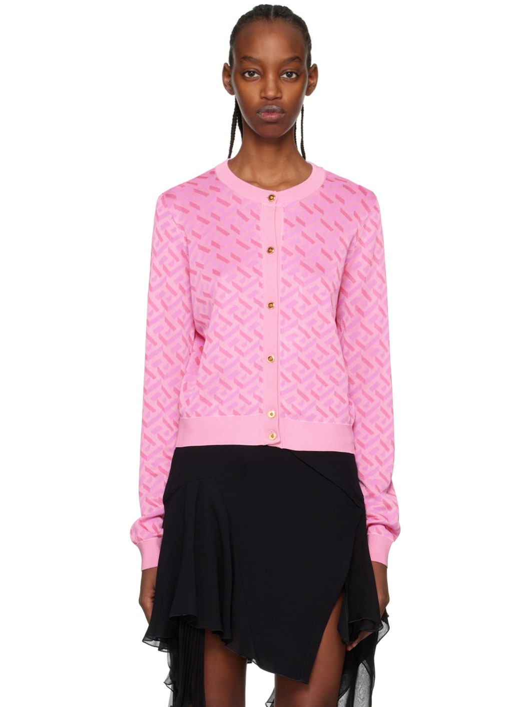 Pink La Greca Cardigan - 1