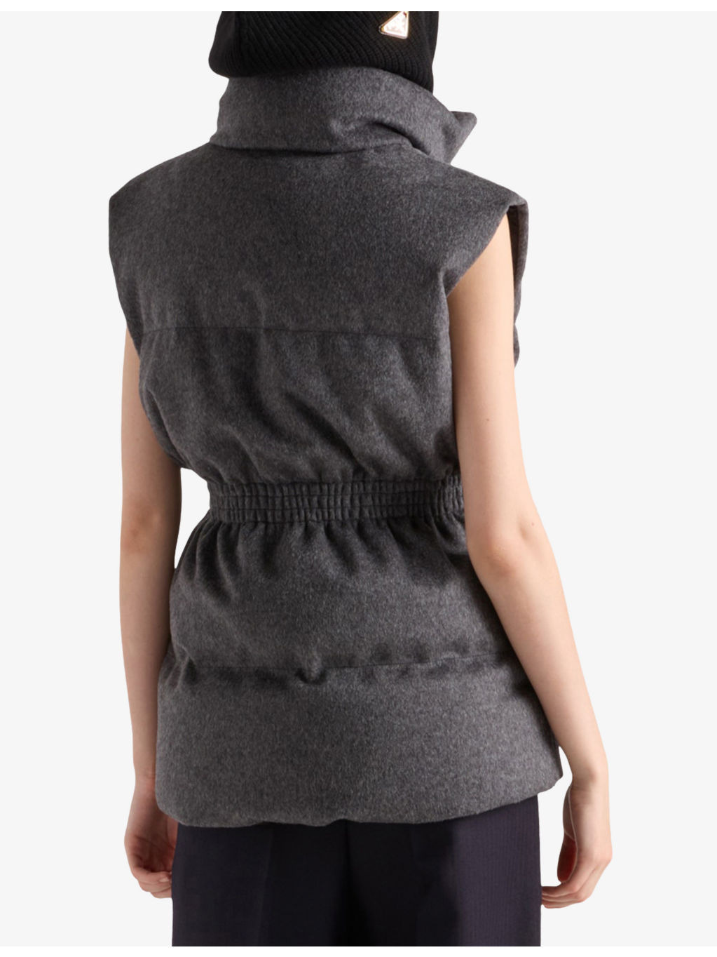 Branded High-Neck Wool-Down Gilet - 4