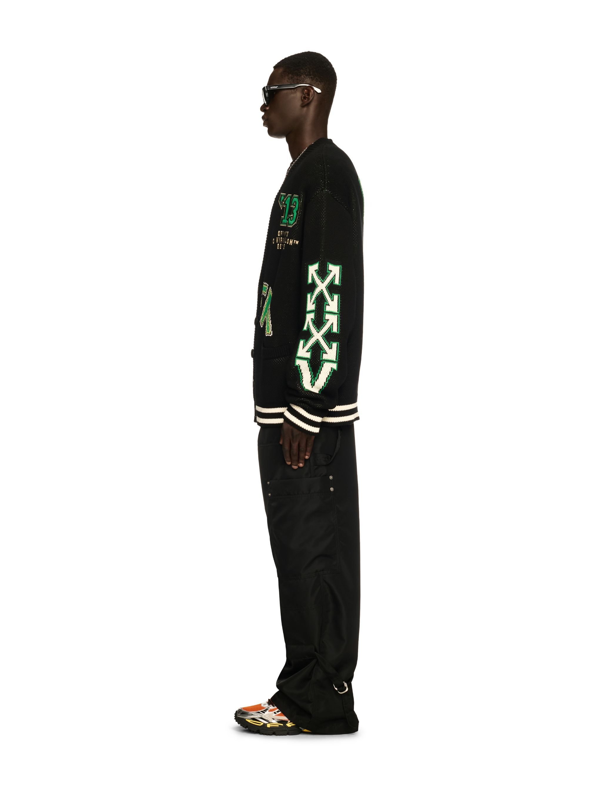 Black Crocodile Varsity Cardigan - 3