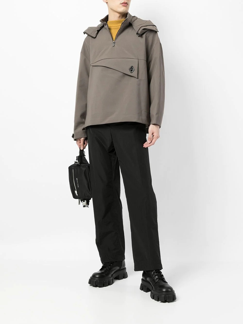 panelled hooded coat - 2