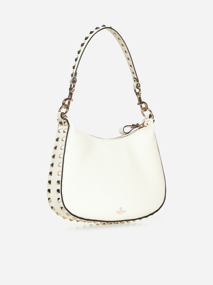 Rockstud leather small hobo bag - 4