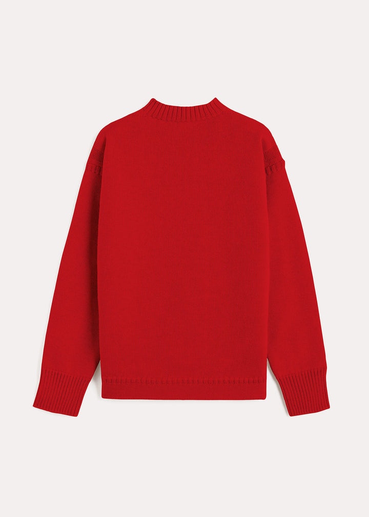 Wool guernsey knit red - 1