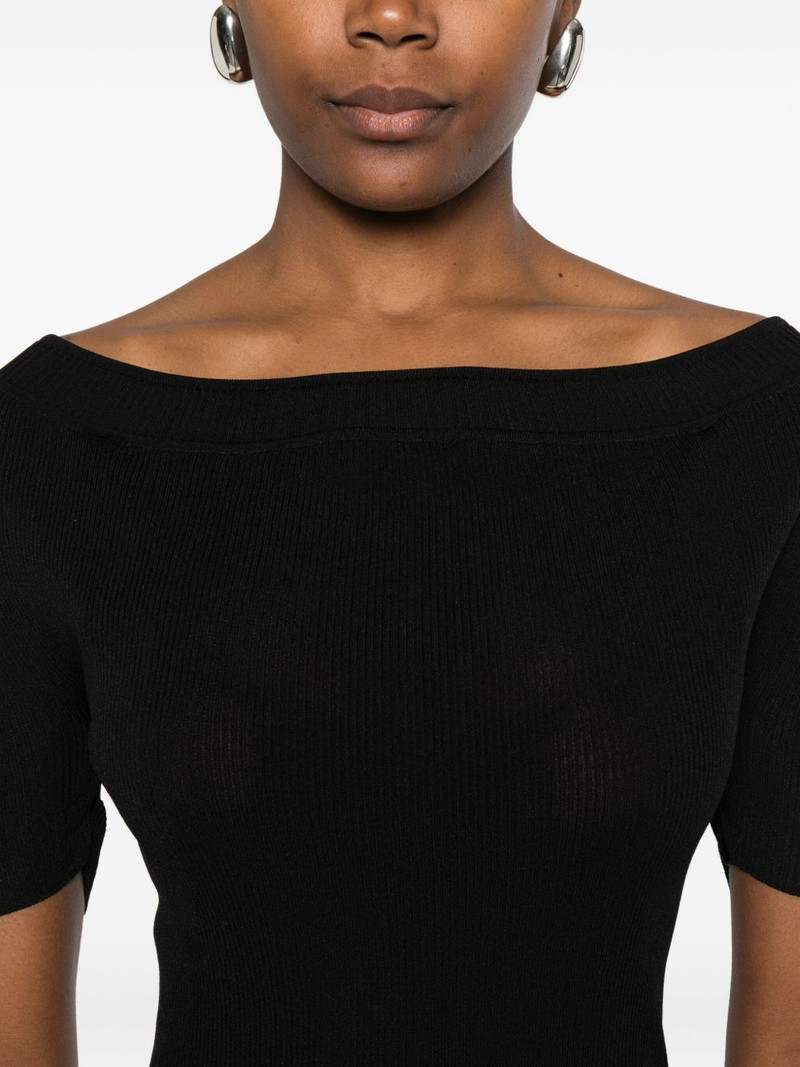 boat-neck ribbed knitted top 5