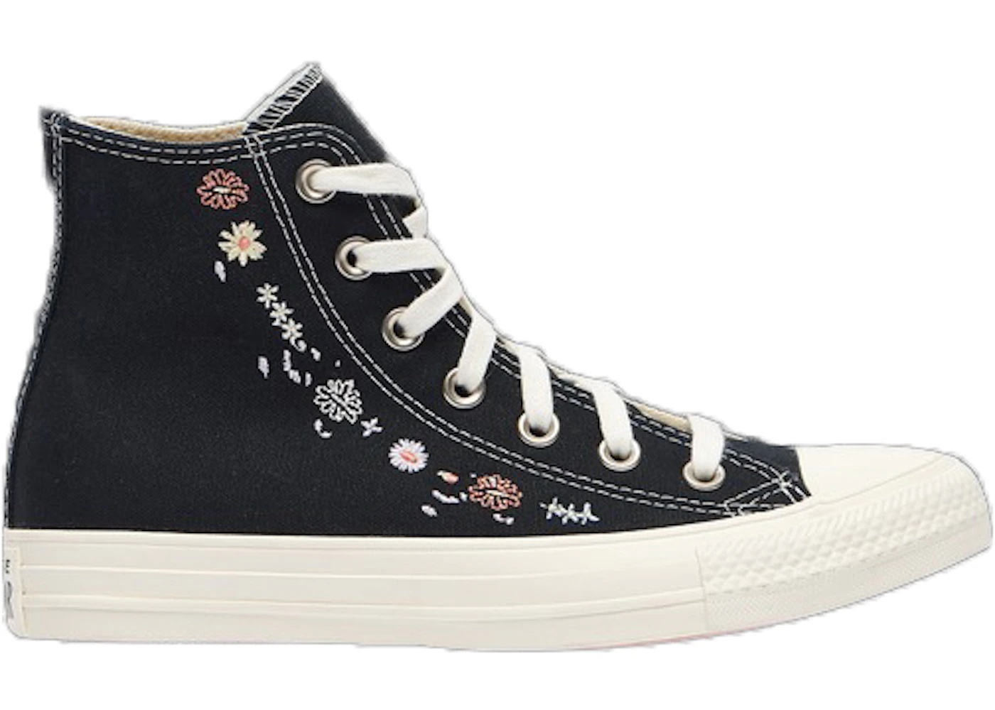 Converse Chuck Taylor All Star Lift Hi Black Floral Embroidery (Women's) - 1