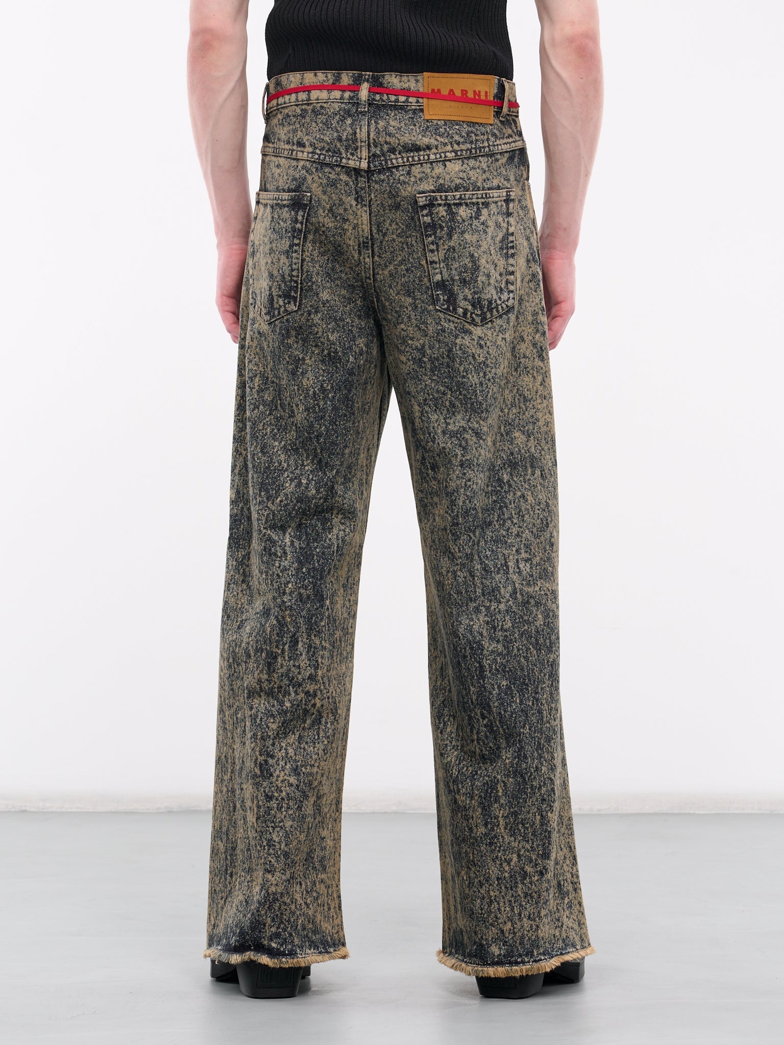 Marble-Dyed Flare Jeans - 3