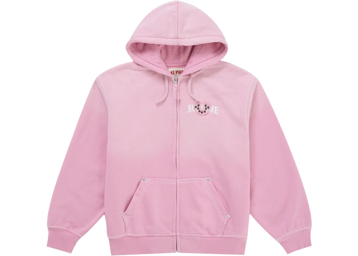 Supreme True Religion Zip Up Hooded Sweatshirt (FW25) Pink - 1