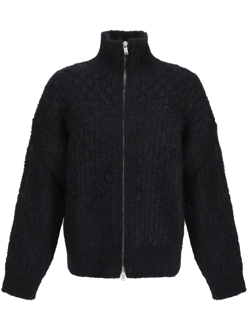 basket weave-knit cardigan - 1