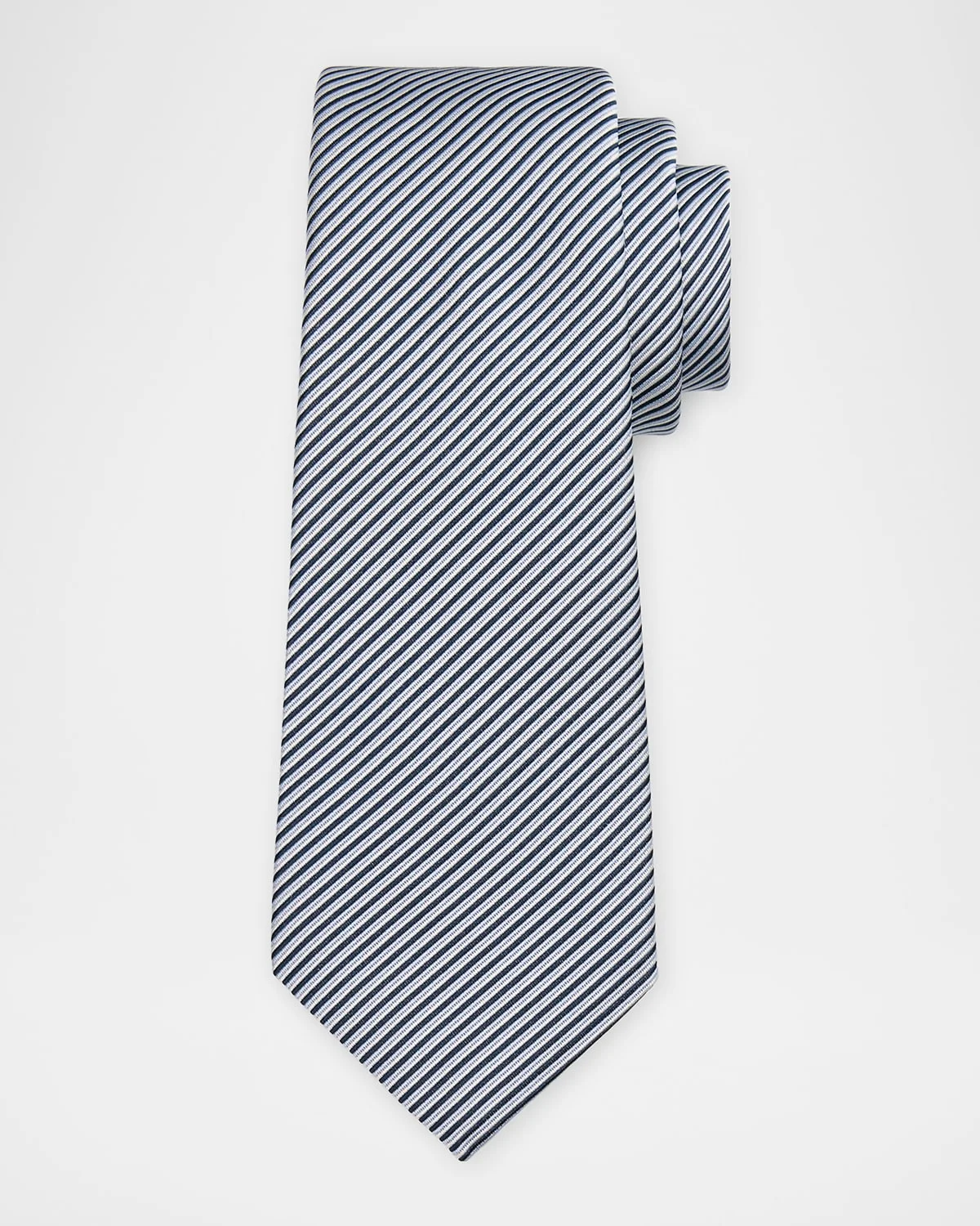 Men's Micro-Stripe Silk and Cotton Tie - 1
