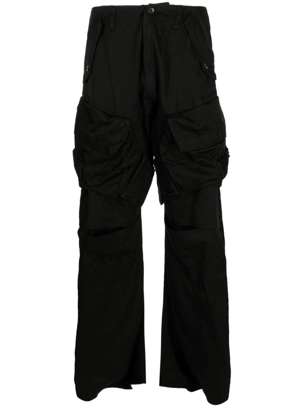 panelled ruched cargo trousers - 1