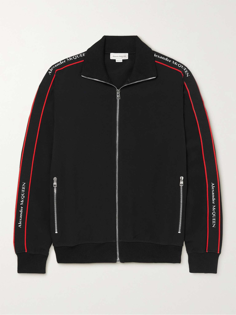Slim-Fit Logo Webbing-Trimmed Crepe Track Jacket - 1