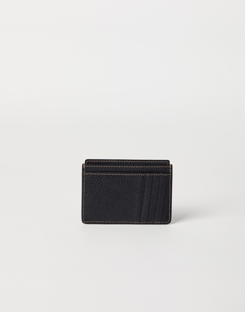 Brunello Cucinelli Grained calfskin slim card holder outlook