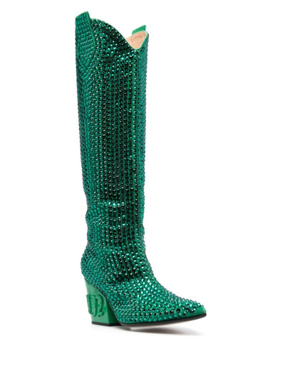 PHILIPP PLEIN 75mm crystal-embellished boots outlook