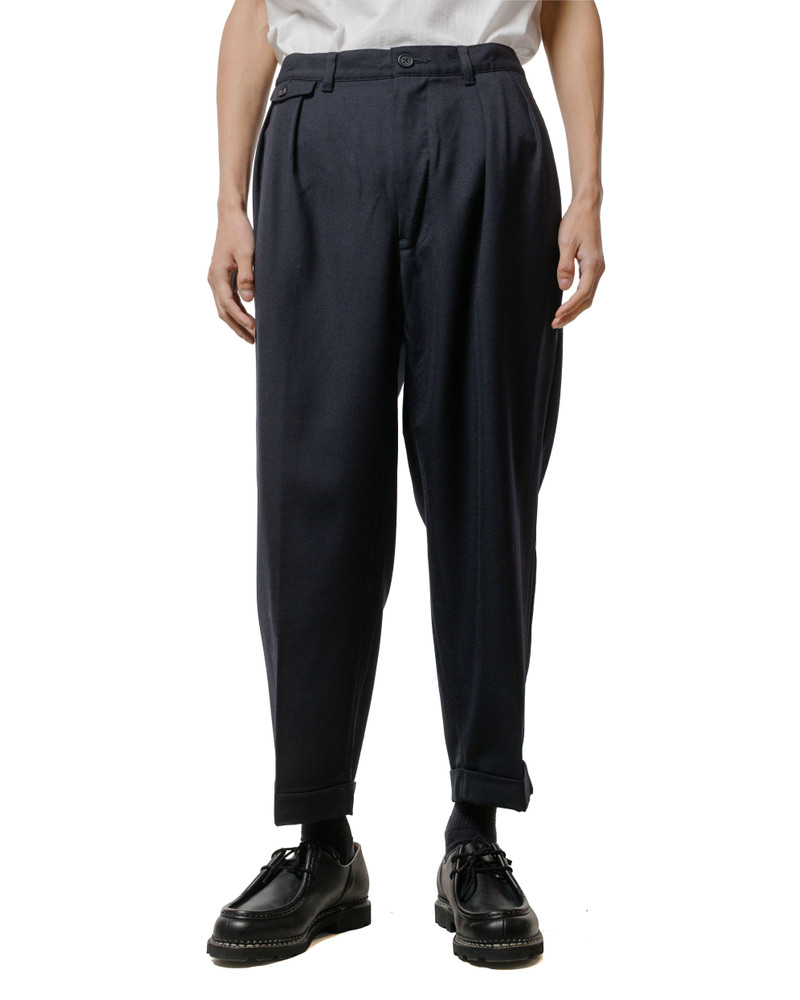 BEAMS PLUS 2Pleats Laundry Wool Navy outlook