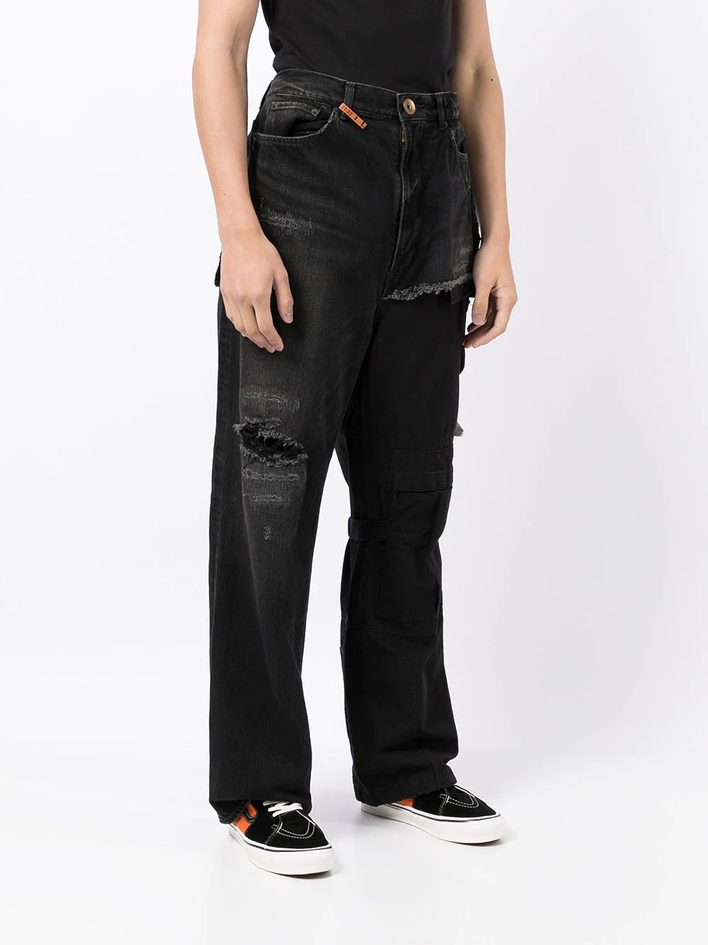 distressed deconstructed jeans - 3