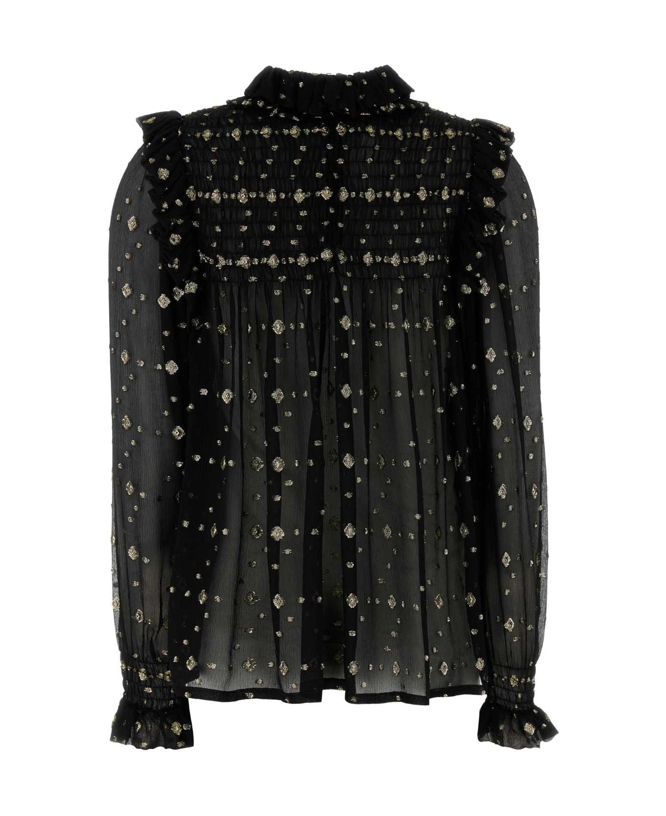 Embroidered Crepe Blouse - 2