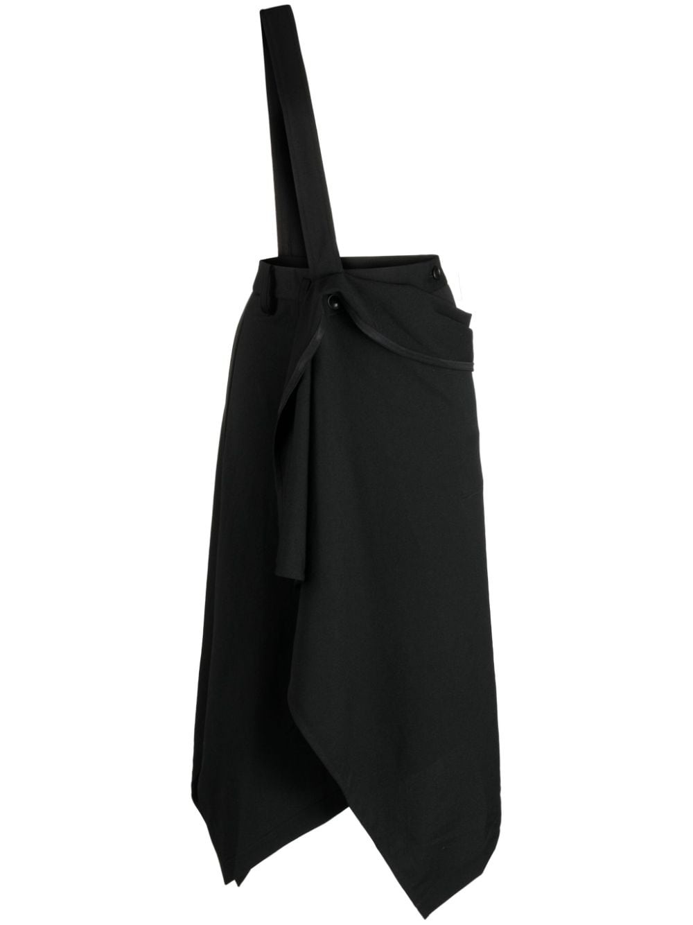 adjustable shoulder-strap draped skirt - 1
