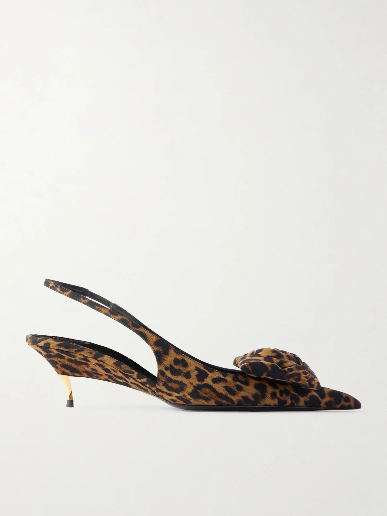 Dakota Appliquéd Leopard-print Mousseline Slingback Pumps - 1