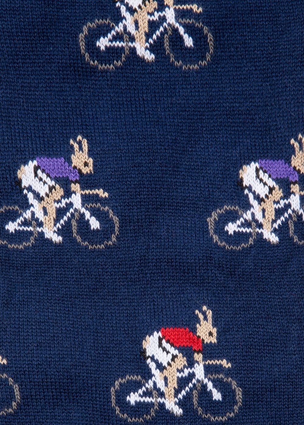 'Cycling Rabbits' Motif Socks Three Pack - 7